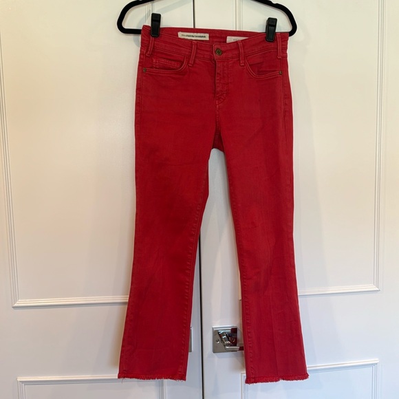 Anthropologie Pilcro Script Red High-Rise Crop Flare Jeans Size 26 - Picture 4 of 15